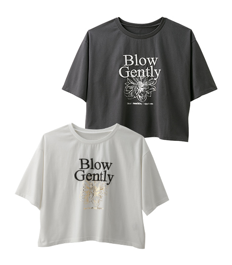~ロゴ刺繍と箔プリントがポイントのTシャツです。~【大きなサイズ】レディース刺繍使いTシャツサイズ:3L・4L商品番号:07-021-784-01~