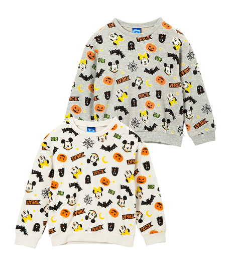 ~ディズニーキャラクターのハロウィンバージョン登場!!~【Disney】(ハロウィン)ボーイズ 総柄トレーナーサイズ:110120商品番号:61-705-567-01~04