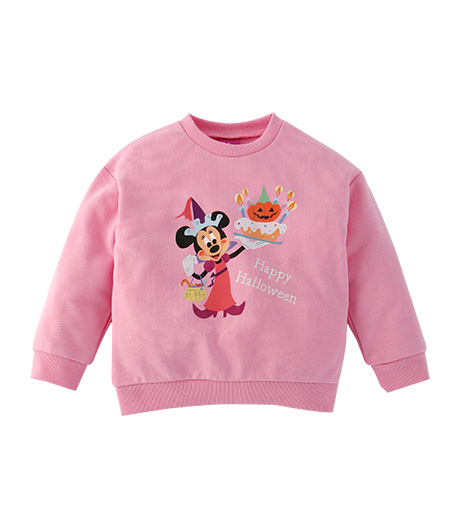 ~ディズニーキャラクターのハロウィンバージョン登場!!~【Disney】ベビー女の子裏毛トレーナーカラー:ピンクサイズ:90・100㎝商品番号:63-572-710-01~03