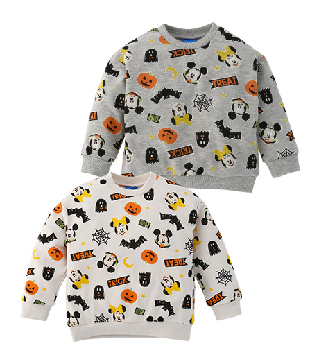 ~ディズニーキャラクターのハロウィンバージョン登場!!~【Disney】ベビー男の子裏毛トレーナーカラー:オフグレーサイズ:90・100㎝商品番号:63-571-710-21~26