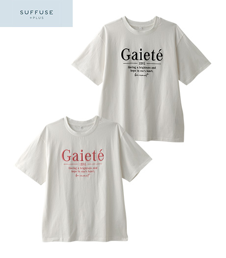 ～刺しゅう仕様のロゴＴシャツです～【ＳＵＦＦＵＳＥ＋】【今風カジュアル】レディースロゴＴシャツ商品番号：42-101-154-01～