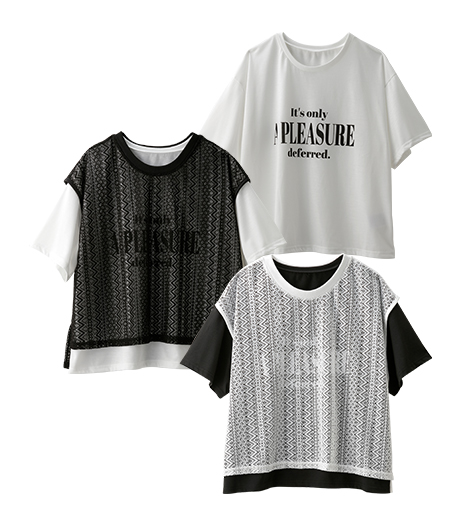 【大きなサイズ】レディースベスト＋Ｔシャツセットサイズ：3L・4L商品番号：07-103-800-41～44