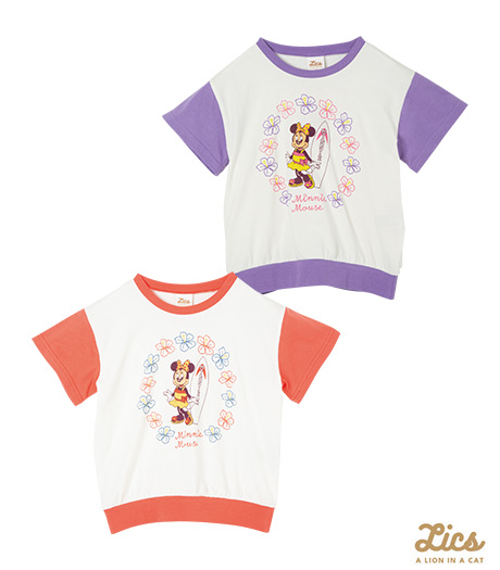 ~ママインフルエンサープロデュースブランド【LICS】から新商品登場!!~【LICS】【Disney】ガールズTシャツカラー:レッドパープルサイズ:110・120・130㎝商品番号:62-705-557-01~06