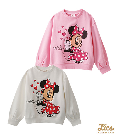 ～ママインフルエンサープロデュースブランド【ＬＩＣＳ】からＤｉｓｎｅｙコラボアイテム登場！！～【ＬＩＣＳ】【Ｄｉｓｎｅｙ】ガールズトレーナーカラー：オフピンクサイズ：110・120㎝商品番号：62-705-111-21～26