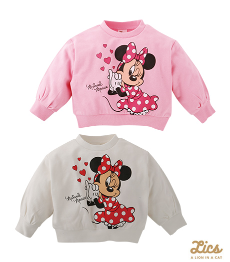 ～ママインフルエンサープロデュースブランド【ＬＩＣＳ】からＤｉｓｎｅｙコラボアイテム登場！！～【ＬＩＣＳ】【Ｄｉｓｎｅｙ】ベビー女の子トレーナーカラー：オフピンクサイズ：90・100㎝商品番号：63-572-144-21～26