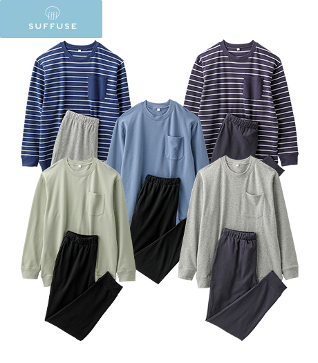 ~ストレッチ素材で快適に~【SUFFUSE】【今風カジュアル】(制菌)メンズ裏毛ストレッチスウェットサイズ:M・L・LL商品番号:74-512-100-01~15