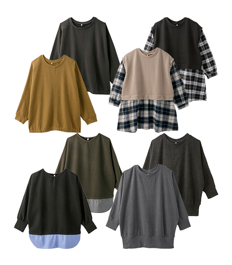 ～着るだけで今日の私、ちょっといい感じになる、これ１枚でちょうどいい。～【大きなサイズ】レディース着るだけでステキに変身トップスサイズ：3L・4L商品番号：07-021-225-01～･21～･41～