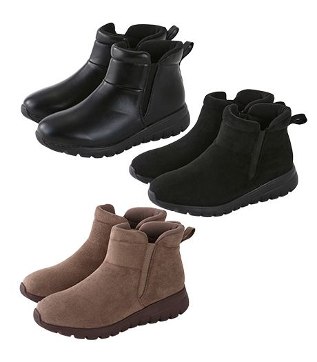 ～従来売れ筋の軽量設計に、手を使わず‘サクッと履ける’踵仕様と急な雨でも困らない撥水加工を施したプレミアムブーツ。～レディース軽量撥水加工デザインブーツカラー：ブラックオークサイズ：M・L商品番号：31-520-878-41～