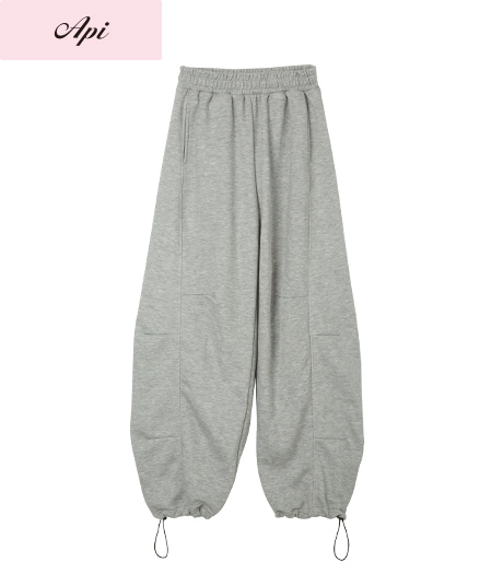 ~裾のドローコードで好みのスタイルで着られるスウェットパンツ~【Api】【トレンドスタイル】レディーススウェットパンツカラー:ブラックグレーサイズ:M・L商品番号:41-107-474-01~