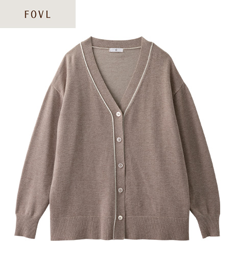 ~配色使いのきれいめカーディガン~【アーバンスタイル】レディースニットカーディガンカラー:ベージュサイズ:M・L商品番号:44-521-295-21~