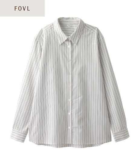 ~マニッシュコーデにストライプ~【アーバンスタイル】レディースストライプシャツカラー:シロサイズ:M・L商品番号:44-511-316-41~