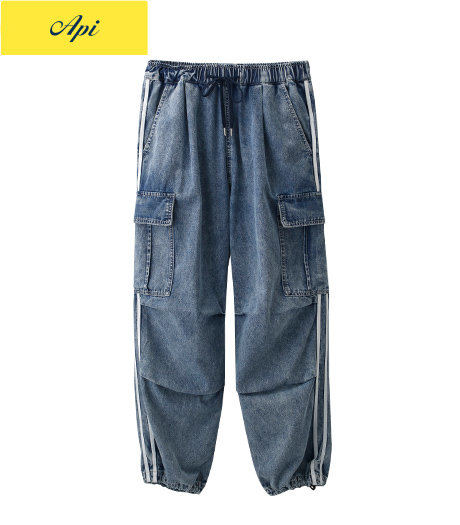 ~ライン使いがポイント~【Api】【トレンドスタイル】メンズラインカーゴデニムパンツサイズ:M・L商品番号:51-202-108-01~