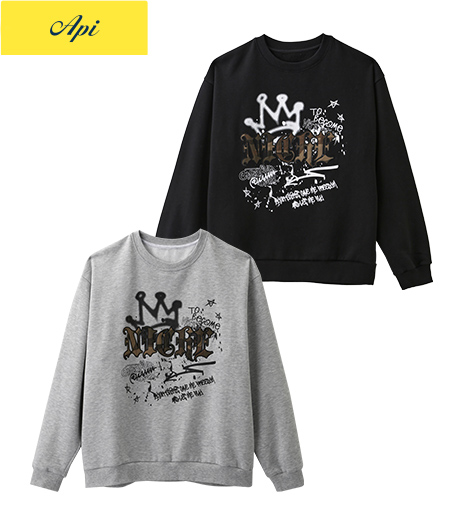 ~迷彩ロゴがポイント~【Api】【トレンドスタイル】メンズ迷彩ロゴトレーナーサイズ:M・L商品番号:51-201-038-21~