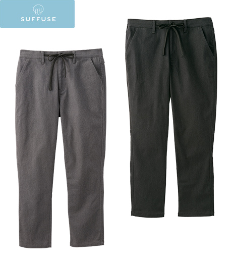 ～裏を起毛させた暖かテーパードパンツです。撥水・防汚加工を施したおすすめアイテムです。～【ＳＵＦＦＵＳＥ】【今風カジュアル】（撥水・防汚）メンズストレッチ起毛テーパードパンツサイズ：M・Ｌ商品番号：51-611-605-81～86