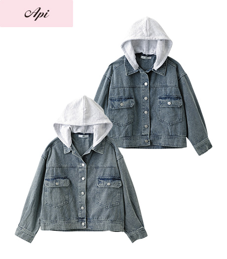 ~雑誌Cuugalモデルが着るトレンドコーデ~【Api】【トレンドスタイル】ガールズデニムジャケットカラー:ライトブルーサックスサイズ:140・150・160cm商品番号:62-561-107-01~06