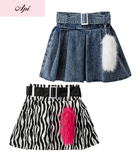 ~雑誌Cuugalモデルが着るトレンドコーデ~【Api】【トレンドスタイル】ガールズスカートカラー:ブルーオフサイズ:120・130cm商品番号:62-708-303-41~4262-708-303-61~62