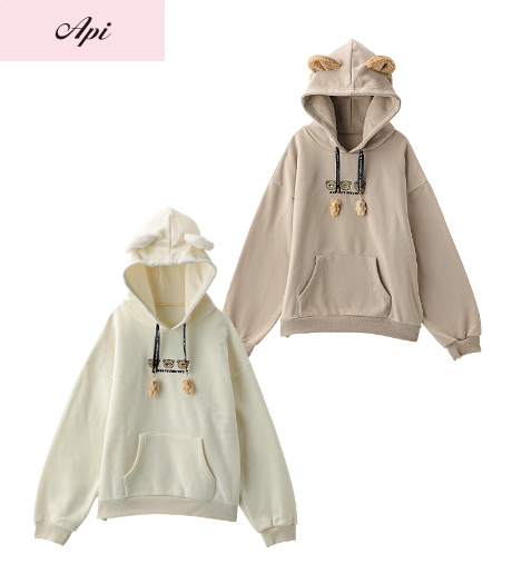 ~雑誌Cuugalモデルが着るトレンドコーデ~【Api】【トレンドスタイル】ガールズプルパーカカラー:ベージュオフサイズ:140・150・160㎝商品番号:62-523-141-01~06