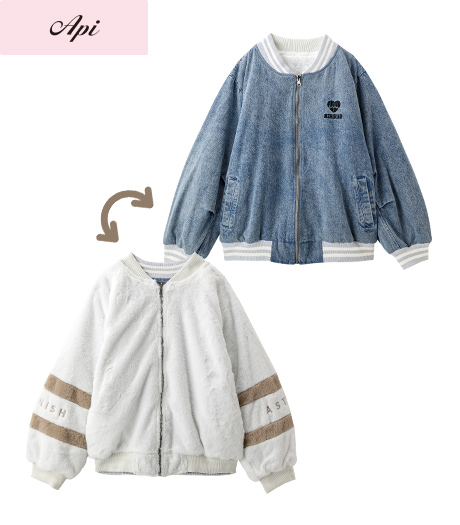 ~雑誌Cuugalモデルが着るトレンドコーデ~【Api】【トレンドスタイル】ガールズブルゾンカラー:オフサイズ:140・150・160㎝商品番号:62-561-141-01~03