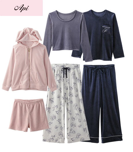 ～やみつきとろふわタッチのルームウェア。おうち時間、甘くゆるっとスイッチオフ。～【Ａｐｉ】【トレンドスタイル】レディースふわふわルームウェア各種サイズ：M・L商品番号：72-521-500-01～