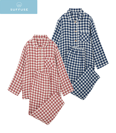 ～４重ガーゼ素材使用。脇シームレス仕様で快眠をサポートします。～【ＳＵＦＦＵＳＥ】【今風カジュアル】レディースＳＵＹＡＲＩＬＡシャツパジャマサイズ：M、L商品番号：581-513-01～06