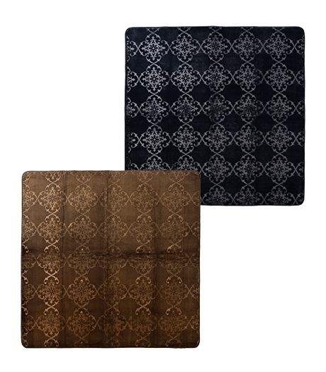 ～①撥水　②防汚　③ウォッシャブル　④ボリュームタイプ　⑤ノンスリップ加工～（ボリュームタイプ）型押し中敷カーペットサイズ：約2帖用（約185×185ｃｍ）商品番号：84-421-588-01～02￥5,700+税(税込￥6,270)　サイズ：約3帖用（約185×240ｃｍ）商品番号：84-421-588-21～22