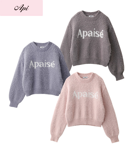 ～キラキラのラメがアクセント～【Ａｐｉ】【トレンドスタイル】レディースラメフェザープルオーバーカラー：ブルーグレー・グレー・ピンクサイズ：M・L商品番号：41-102-157-01～06