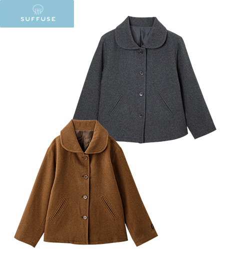 ～世界が認めた「尾州」のウール、流行よりも長く生きる～【ＳＵＦＦＵＳＥ】【今風カジュアル】【尾州ウール】レディースコート商品番号：42-106-572-01～