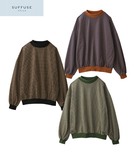 ~表面感があって、コーデをアップデートさせてくれる一枚♪~【SUFFUSE+】【今風カジュアル】レディースジャカードプルオーバー商品番号:42-101-086-01~
