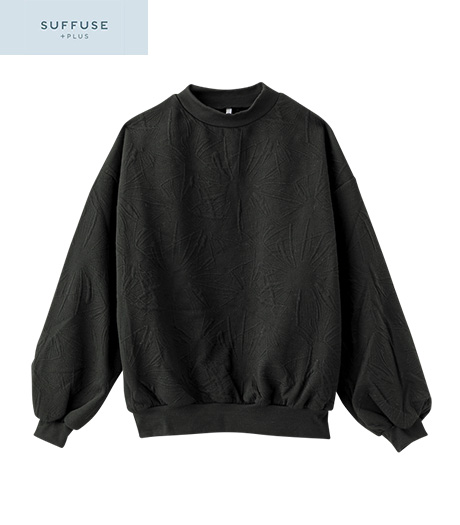 ~表面感があって、コーデをアップデートさせてくれる一枚♪~【SUFFUSE+】【今風カジュアル】レディースデザインプルオーバー商品番号:42-101-086-21~