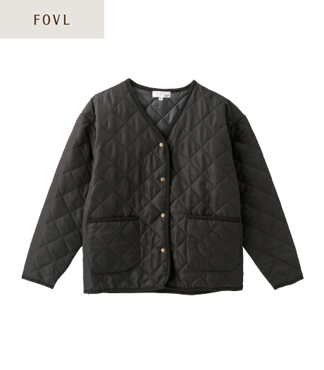～すっきりしたキルトデザイン～【ＦＯＶＬ】【アーバンスタイル】レディースキルティングジャケットカラー：ベージュ、クロサイズ：M・L商品番号：44-581-208-01～