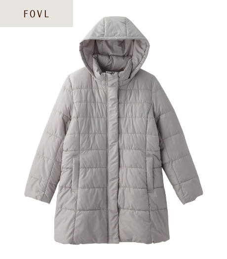 ～立体的な切替デザイン～【ＦＯＶＬ】【アーバンスタイル】レディース中綿コートカラー：オフ、クロサイズ：M・L商品番号：44-581-207-01～