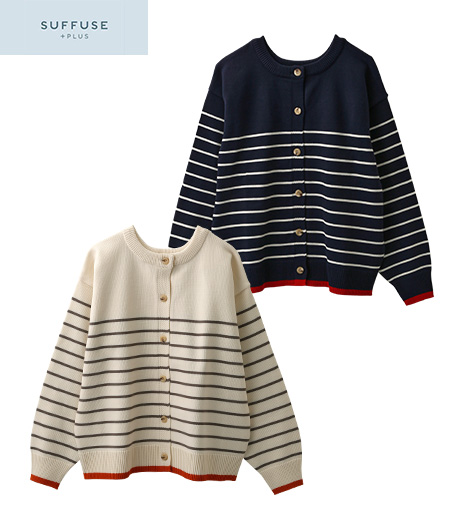 ～トレンドのもちもち素材のスポンディッシュニット～【ＳＵＦＦＵＳＥ＋】【今風カジュアル】レディースニットカーディガン商品番号：42-102-147-01～