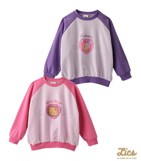 ～ママインフルエンサープロデュースブランド【ＬＩＣＳ】～【ＬＩＣＳ】【サンリオ】ガールズトレーナーカラー：ピンクパープルサイズ：120・130㎝商品番号：62-705-319-41～46