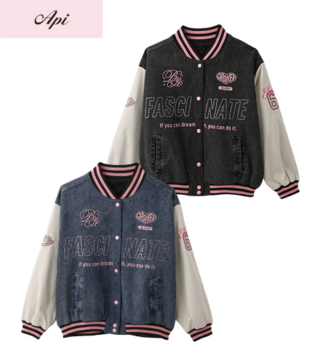 ~雑誌Cuugalモデルが着るトレンドコーデ~【Api】【トレンドスタイル】ガールズブルゾンカラー:ブルーブラックサイズ:150・160㎝商品番号:62-561-501-01~06