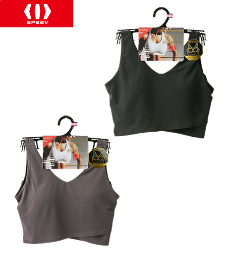 ～内蔵パワーネットが身体にフィットしてズレにくい。前後クロス設計で動きやすさをサポート～　　　　　　　　　　　　　　　　　　　　　　　　　　　　　　　　　　　　　　　　　　　　　　【ＳＰＥＥＶ】【アクティブスタイル】（究極に動きやすい）レディース前後クロススポーツブラジャーサイズ：Ｍ・Ｌ・ＬＬ商品番号：72-522-219-41～