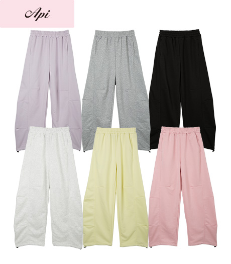～ボリューム感のあるこだわりシルエット～【Ａｐｉ】【トレンドスタイル】レディーススウェットバレルレッグパンツ商品番号：41-107-502-01～10