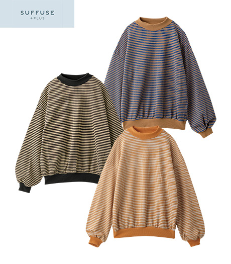 ~表面感のある高見え素材♪~【SUFFUSE+】【今風カジュアル】レディースデザインプルオーバー商品番号:42-101-205-41~