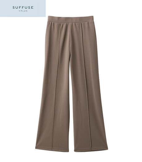 ~きちんと見えする、大人の余裕ワイドパンツ~【SUFFUSE+】【今風カジュアル】レディースワイドパンツカラー:モカサイズ:M・L商品番号:43-531-733-03~