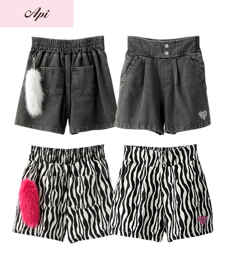 ～雑誌Ｃｕｕｇａｌモデルが着るトレンドコーデ～【Ａｐｉ】【トレンドスタイル】ガールズショートパンツカラー：ブラックオフサイズ：140・150㎝商品番号：62-581-305-21～2362-581-305-01～03