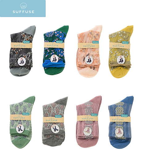 ～靴下を主役としたコーディネートにおすすめです～【ＳＵＦＦＵＳＥ】【今風カジュアル】（１足物）レディースソックスカラー：各種サイズ：23～25ｃｍ商品番号：73-587-250-01～0473-587-250-21～24