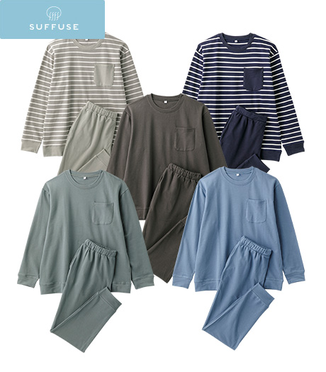 ～ストレッチ素材で快適に～【ＳＵＦＦＵＳＥ】【今風カジュアル】（制菌）メンズ裏毛ストレッチスウェットサイズ：M・L・LL商品番号：74-512-202-01～15