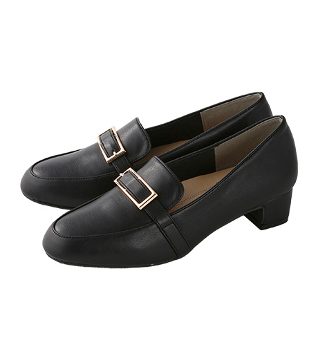 ~‘スキップ’したくなるような快適な履き心地。クッション性のある中敷きと、屈曲ソールで足の疲れを軽減できます。~レディース3.5cmヒール高バックル使いパンプスカラー:ブラックサイズ:M・L・LL商品番号:31-515-786-41~