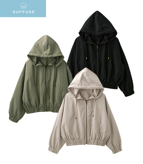 ～パシオス定番ＮＡＮＯＴＥＸブルゾンにスタイリッシュラインが新登場♪～【ＳＵＦＦＵＳＥ】【今風カジュアル】【ＮＡＮＯＴＥＸ】レディースデザインブルゾン商品番号：42-106-574-21～