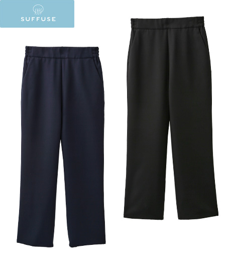 ～ゆとりがあるのに上品見え、機能をまとう快適ワイドパンツ～【ＳＵＦＦＵＳＥ】【今風カジュアル】【ＮＡＮＯＴＥＸ】レディースワイドパンツカラー：ブラックネイビーサイズ：M・L・LL商品番号：43-581-855-01～