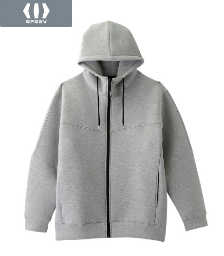 ~まるでスポンジのような触感が新しいスウェットパーカ。滑らかな肌触り。さりげなく肩から腕にかけて同色ラインが入っているのもポイント!~【SPEEV】【アクティブスタイル】<バウンスライトプラス>メンズ スポンジタッチデザインジップパーカカラー:グレー・チャコールグレーサイズ:M・L・LL商品番号:53-011-534-01~06