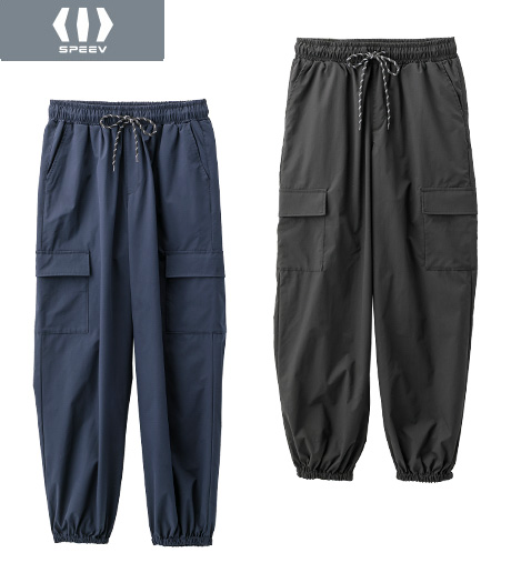 ~リップストップ素材なので軽量で耐久性もあるカーゴパンツです。~【SPEEV】【アクティブスタイル】メンズ リップストップカーゴパンツカラー:ブラック・ブラウン・カーキ・ネイビーサイズ:M・L・LL商品番号:53-012-601-01~10