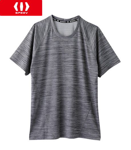 ~肌側にCOOLMAXを使用しており、吸汗速乾性が高く、DRYなタッチのTシャツ~【SPEEV】【アクティブスタイル】【COOLMAX】メンズ ドライメッシュTシャツカラー:グレー・チャコールグレーサイズ:M・L・LL商品番号:53-001-005-21~25