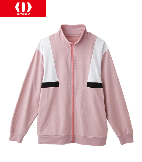 ～配色切替が特徴的なスポーツテイストのパーカ～【ＳＰＥＥＶ】【アクティブスタイル】レディース　切替ジップパーカカラー：ピンクサイズ：M/L商品番号：03-003-010-01～