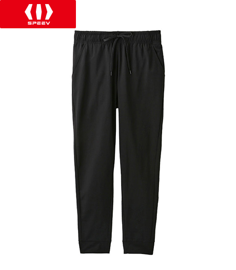 ～黒無地のベーシックなスポーツパンツ～【ＳＰＥＥＶ】【アクティブスタイル】レディース　ストレッチロングパンツカラー：ブラックサイズ：M/L商品番号：03-002-305-81～
