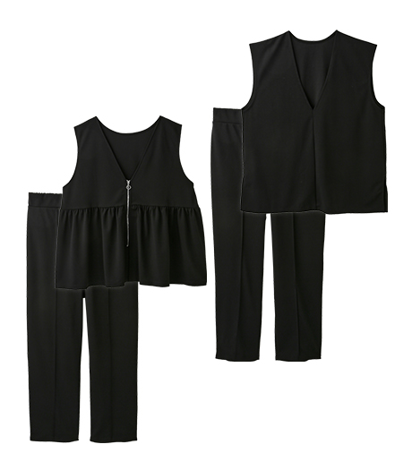 【大きなサイズ】レディースプルオーバー＋パンツセットサイズ：3L・4L商品番号：07-104-602-41～･61～